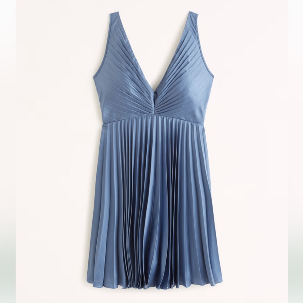 Abercrombie Giselle Pleated Mini Dress blue
